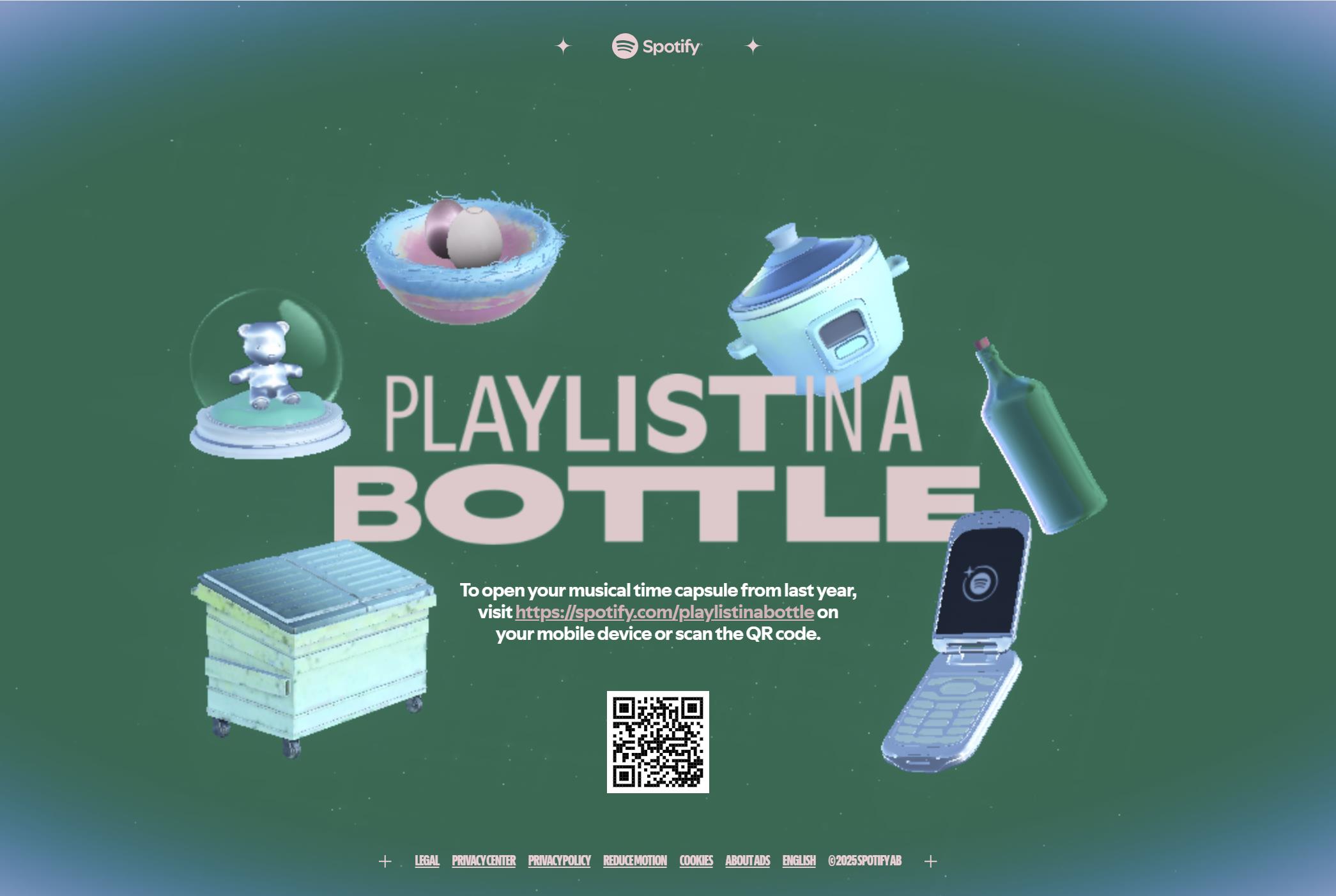 Spotify Playlist in a Bottle 2025